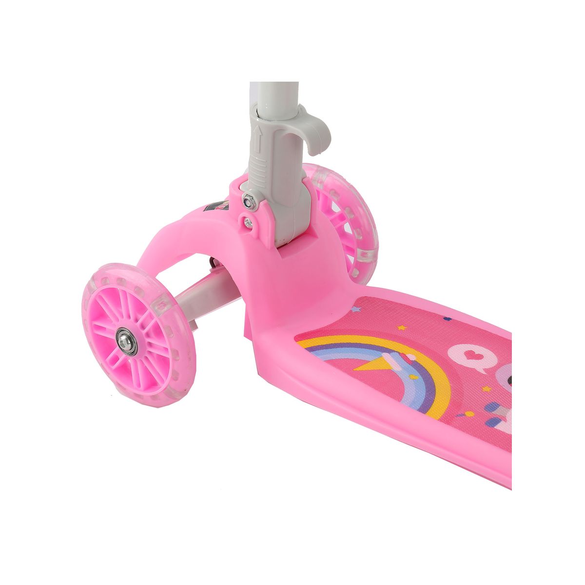 Самокат LATS детский 3-колесный со светящимися колесами розовый - фото 12