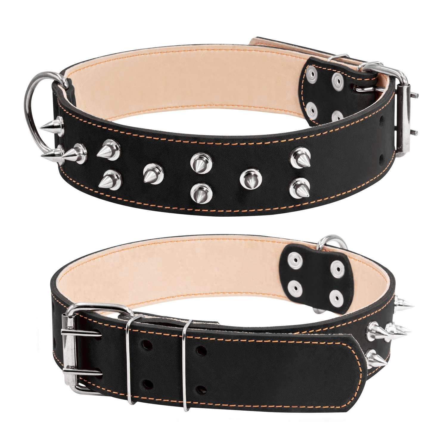 Black collar outlet with spikes