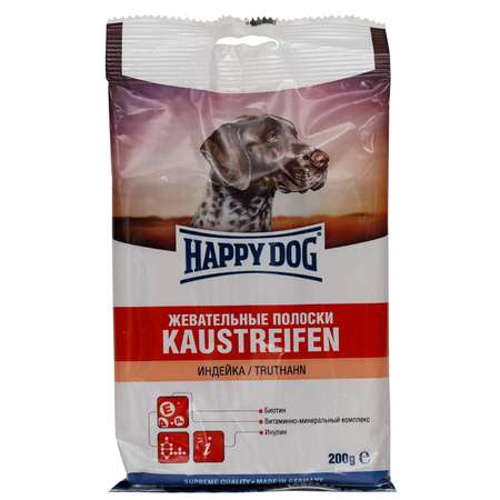 Лакомство для собак Happy Dog Полоски индейка 200г