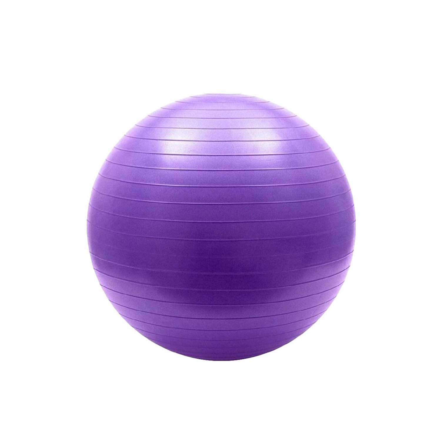 Гимнастический мяч Solmax Фитбол для тренировок с насосом фиолетовый 75 см - фото 2