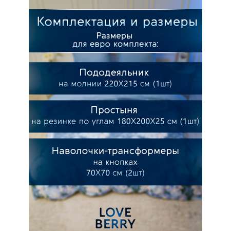 Постельное белье LOVEBERRY Евро одуванчики