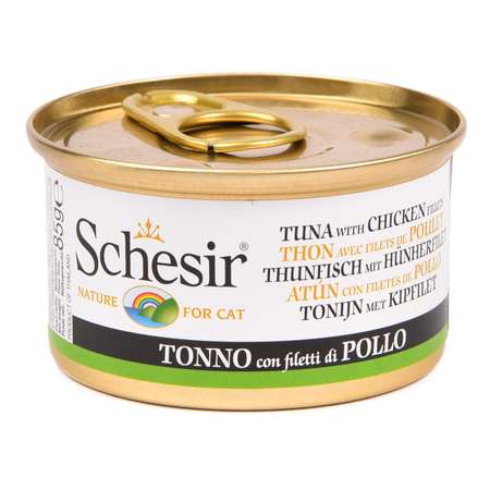 Корм влажный для кошек Schesir 85г тунец с куриным филе
