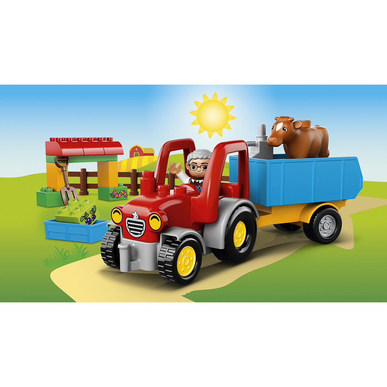 Конструктор LEGO DUPLO Сельскохозяйственный трактор блочный - фото 5