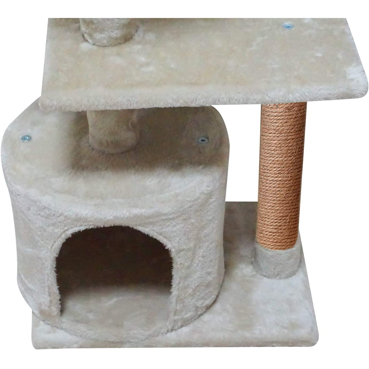 Домик для кошки с когтеточкой Pet БМФ Бежевый - фото 7