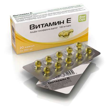 Биологически активная добавка Real Caps Витамин Е 20капсул