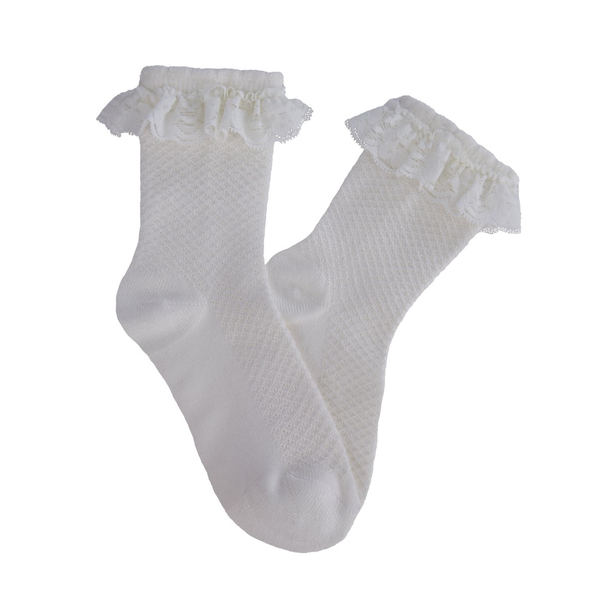 Носки 3 пары Olay Socks ИMB-141/3/белый/молоч/розов/рюши - фото 4