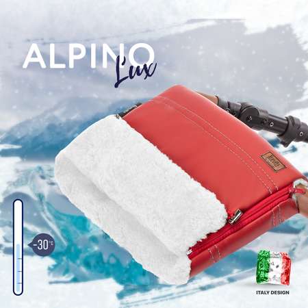 Муфта для коляски Nuovita меховая Alpino Lux Bianco Красный