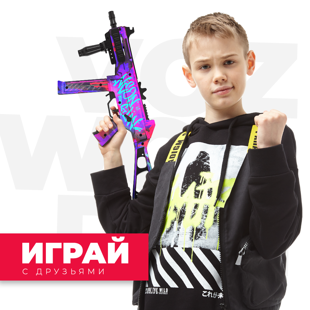 Игрушечный пистолет-пулемет VozWooden UMP-45 Светящийся деревянный - фото 5