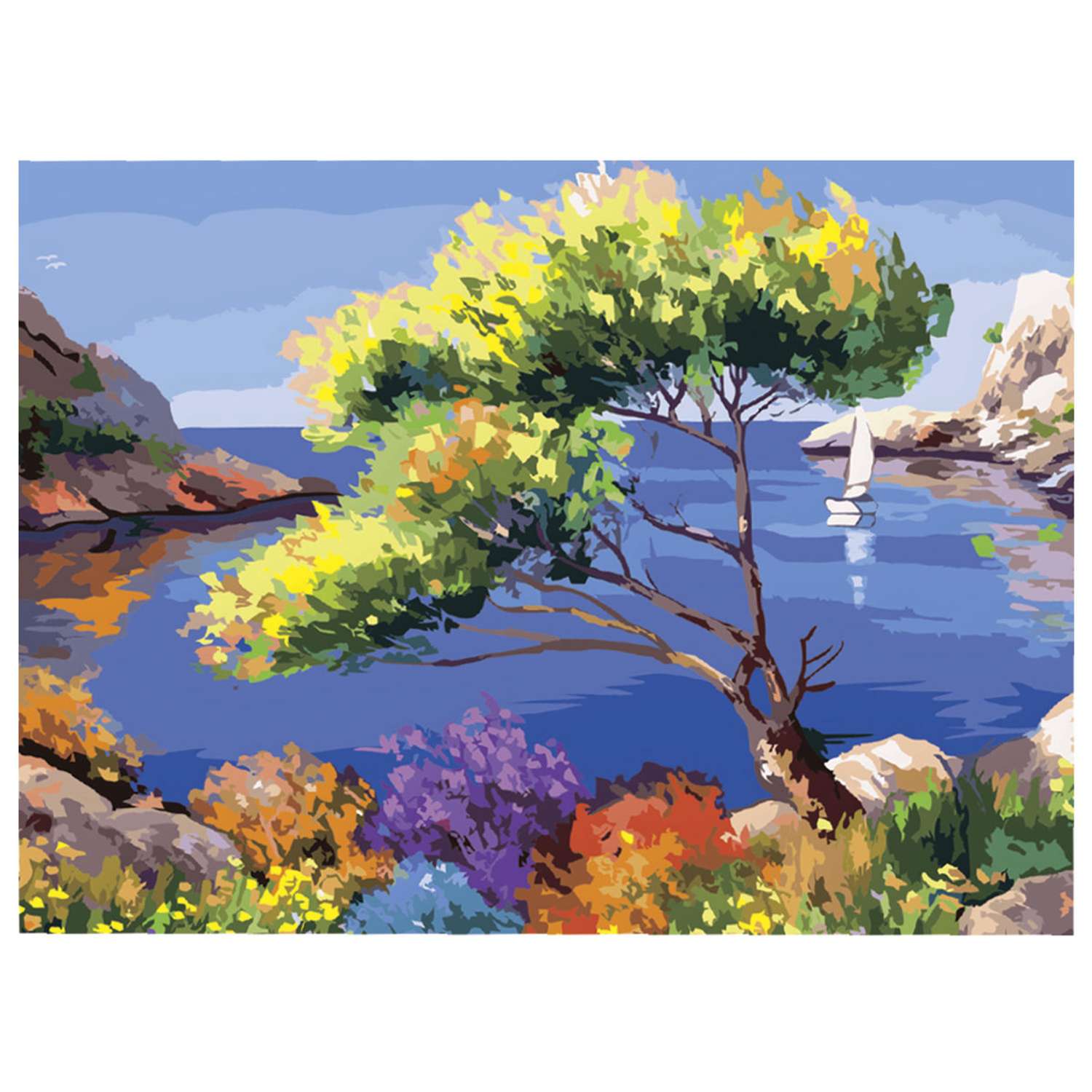 Картина по номерам Остров Сокровищ А3 с акриловыми красками Голубая лагуна - фото 7
