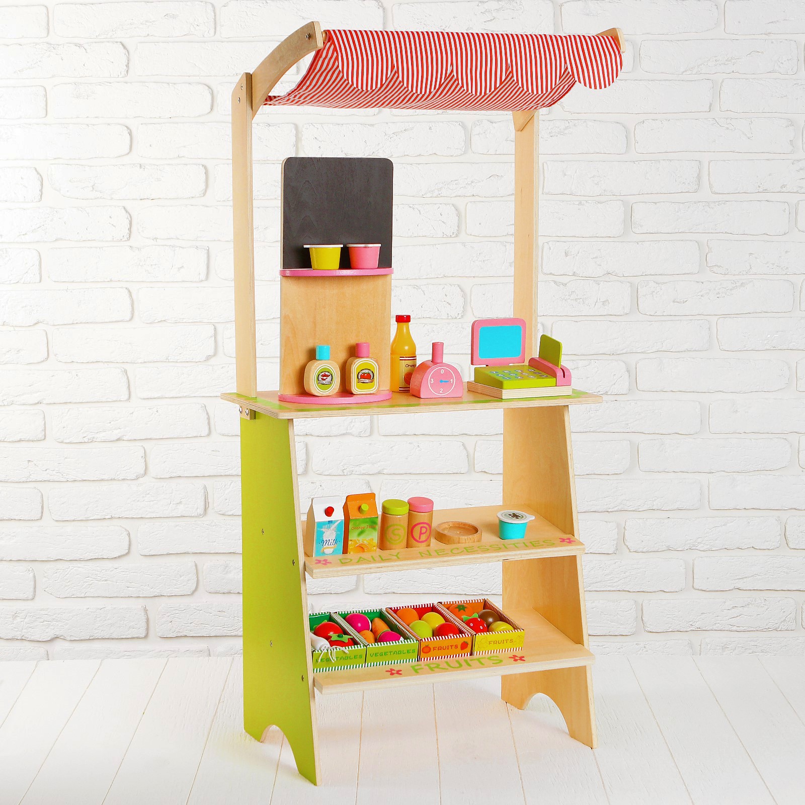 Игровой набор Sima-Land Магазин с деревянными продуктами - фото 1