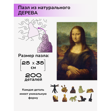 Пазл фигурный деревянный Active Puzzles Мона Лиза