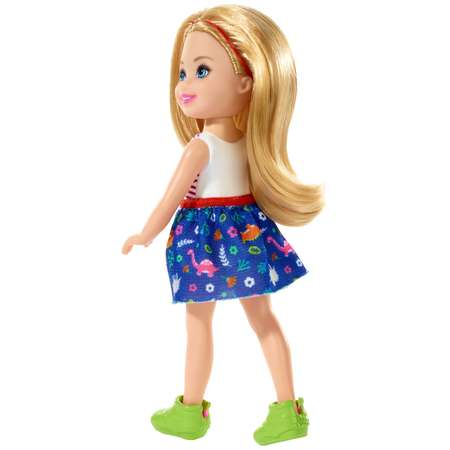 Кукла Barbie Челси Блондинка в топе с динозавром FXG82