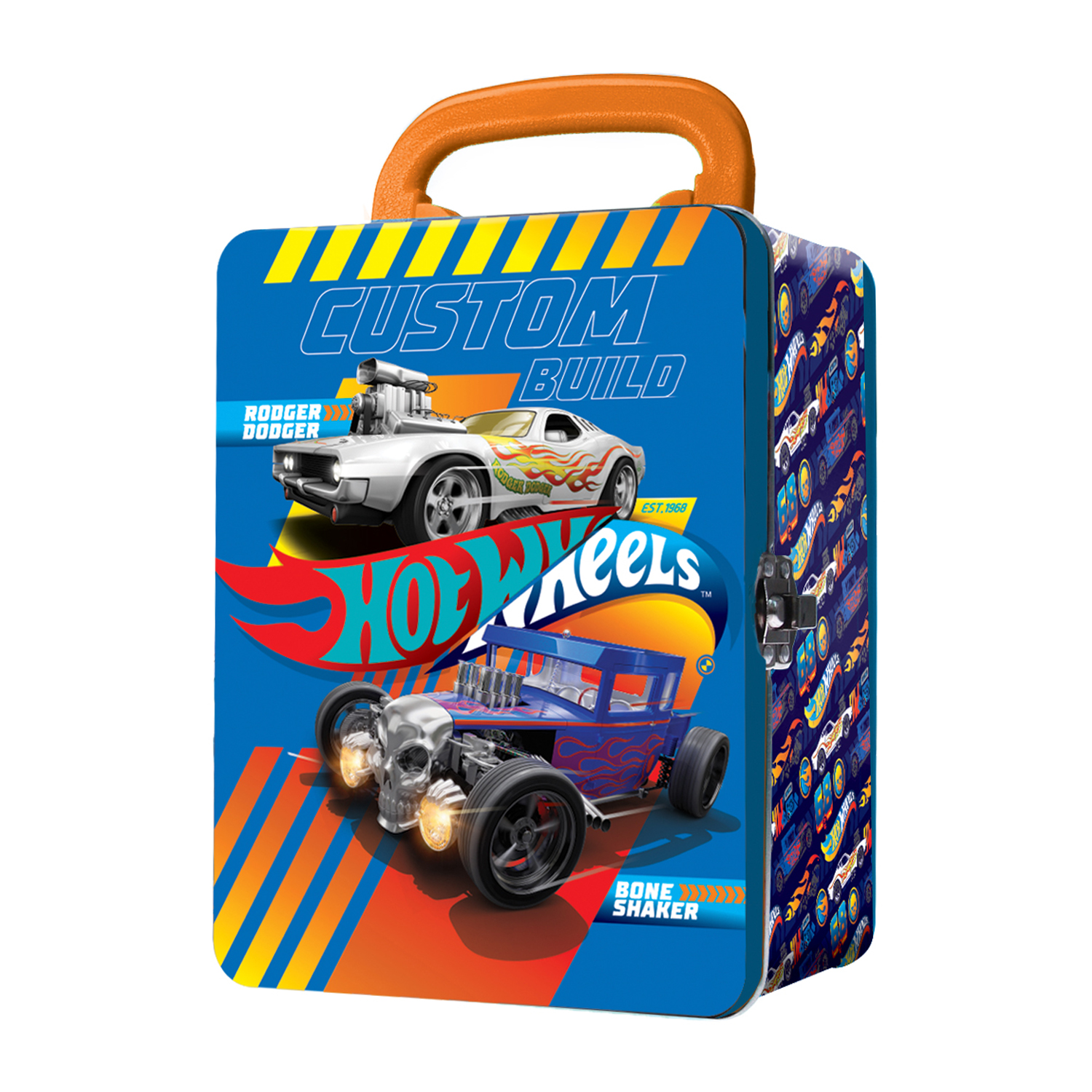 Портативный кейс для хранения 18 машинок Hot Wheels, красно-желтый