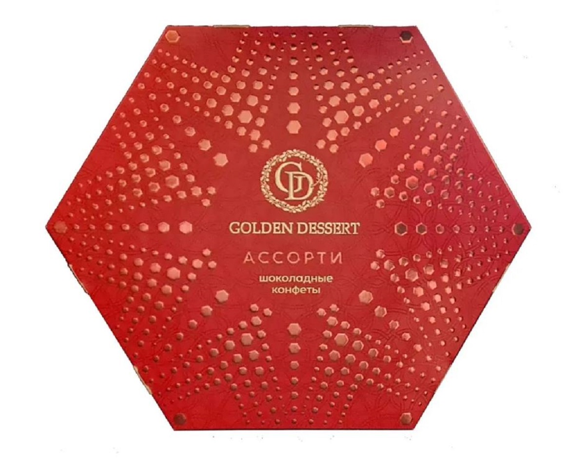 Шоколадные конфеты Golden dessert с начинкой Ассорти подарочная упаковка 220 г - фото 3