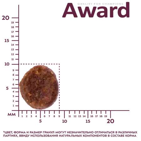 Корм для щенков Award 800г от 1 месяца беременных и кормящих сук всех пород с ягненком/индейкой с доб-ем яблока и черники сухой