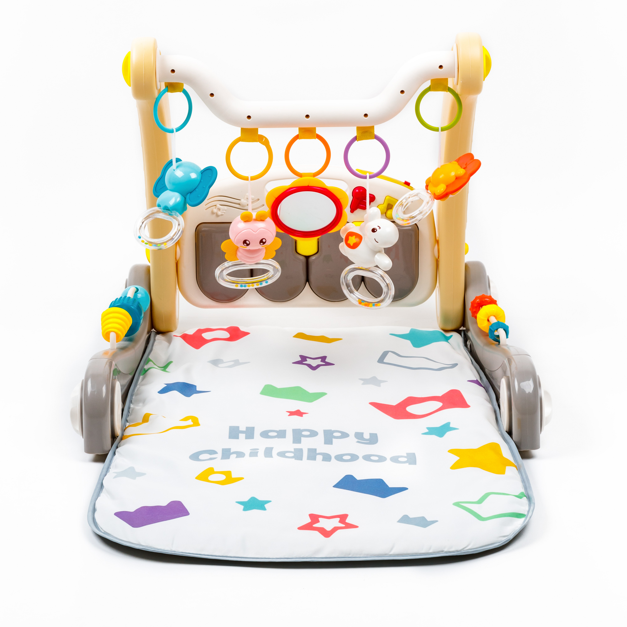 Ходунки с развивающим ковриком AmaroBaby Play Way 2 в 1 с встроенной игровой панелью серый - фото 11