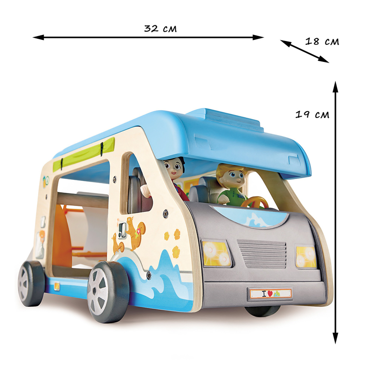 Кукольный домик HAPE Фургон для приключений с аксессуарами 20 предметов 2 куклами E3407_HP - фото 3