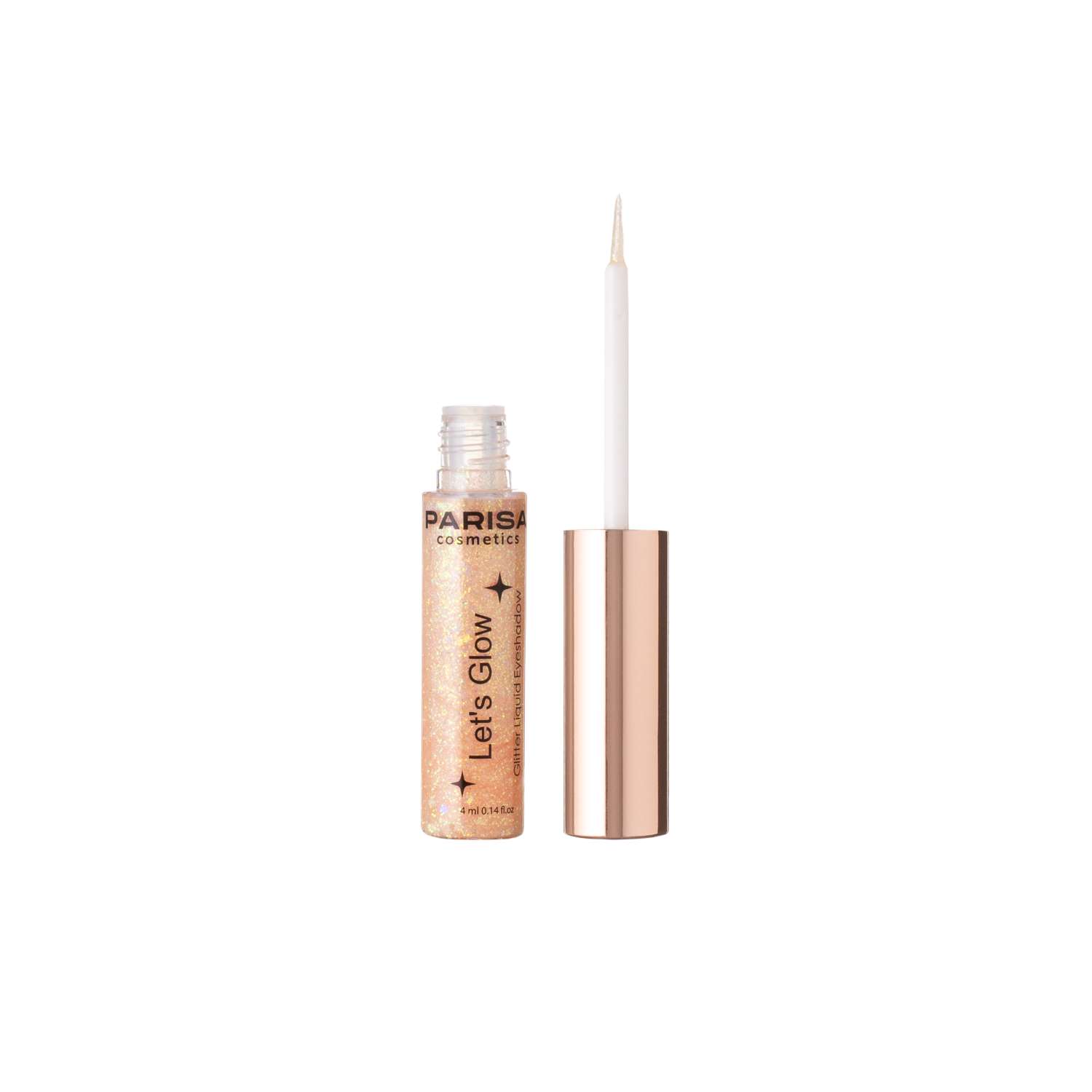 Тени жидкие для век с глиттером Parisa Cosmetics Lets Glow тон 04 gold EL-101 - фото 1