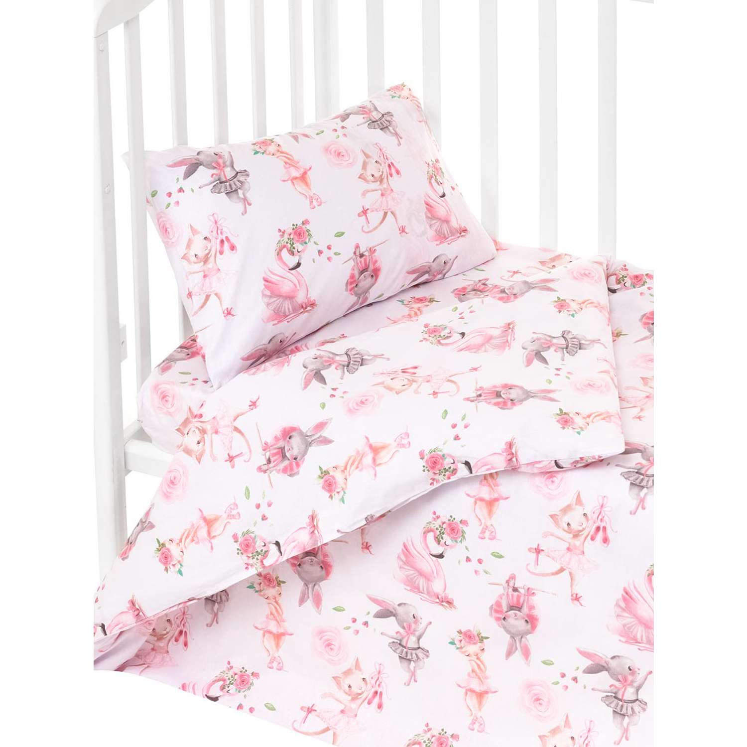 Комплект постельного белья Lemony kids Cute bunny Розовый 3 предмета - фото 3