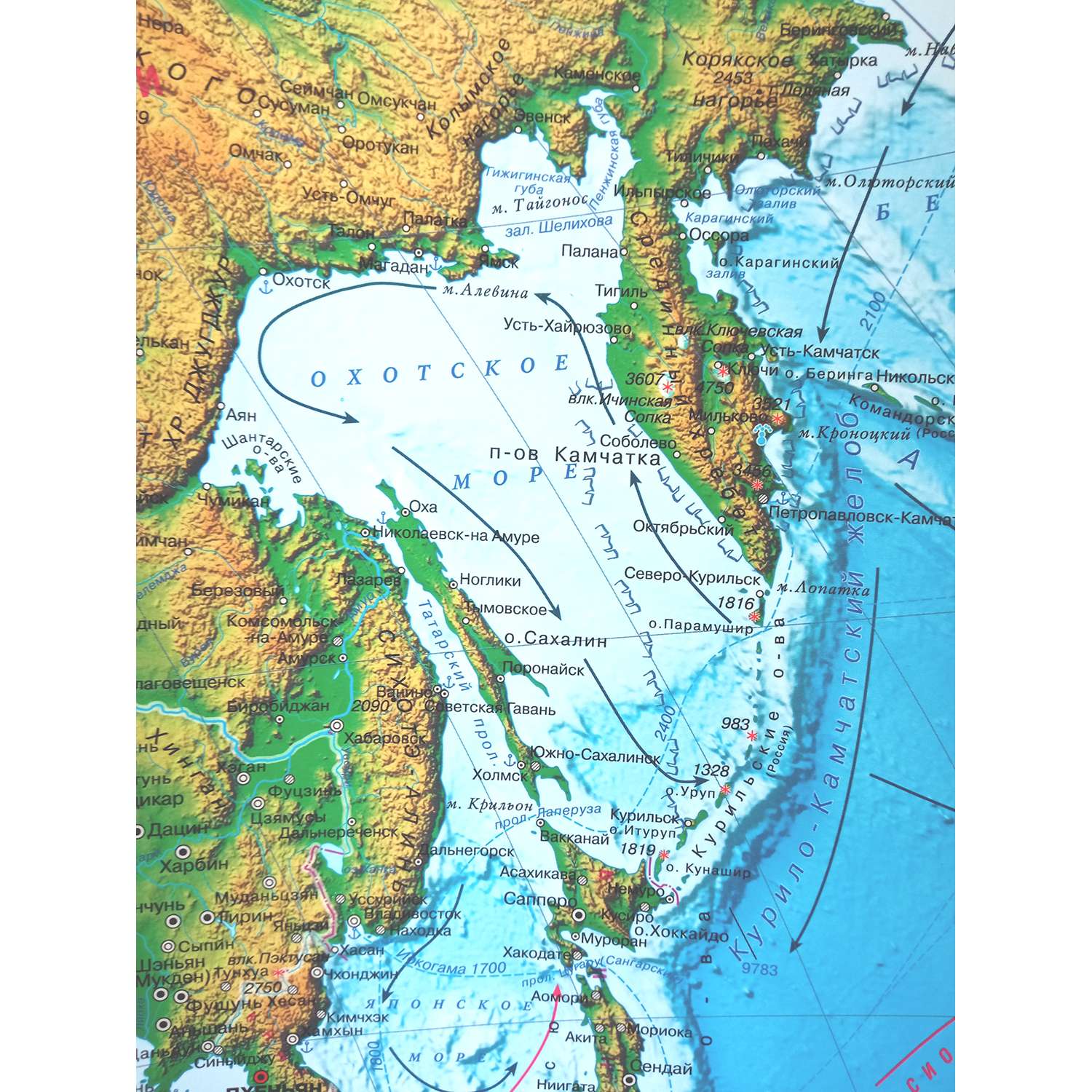 Карта настенная Атлас Принт Мир физическая 1.58x1.18 м - фото 3
