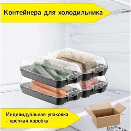 Контейнер для холодильника Дунья Догуш пластик Черный 4 шт