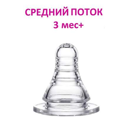 Соска для бутылочки NDCG со средним потоком mother care 3 мес+ 1 шт