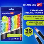 Карандаши цветные Brauberg художественные 36 цветов с мягким грифелем