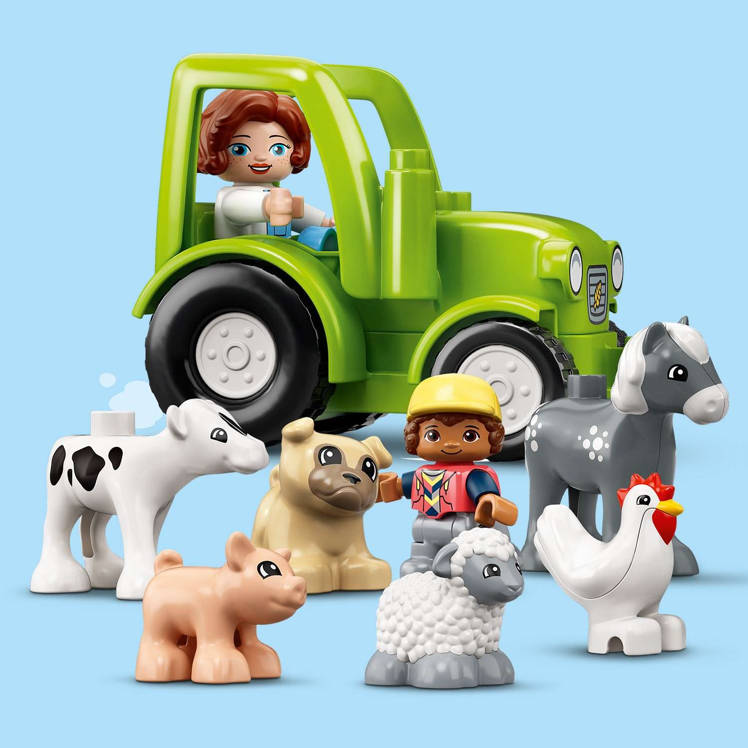 Конструктор LEGO DUPLO Town Фермерский трактор сарай и животные 10952 - фото 9