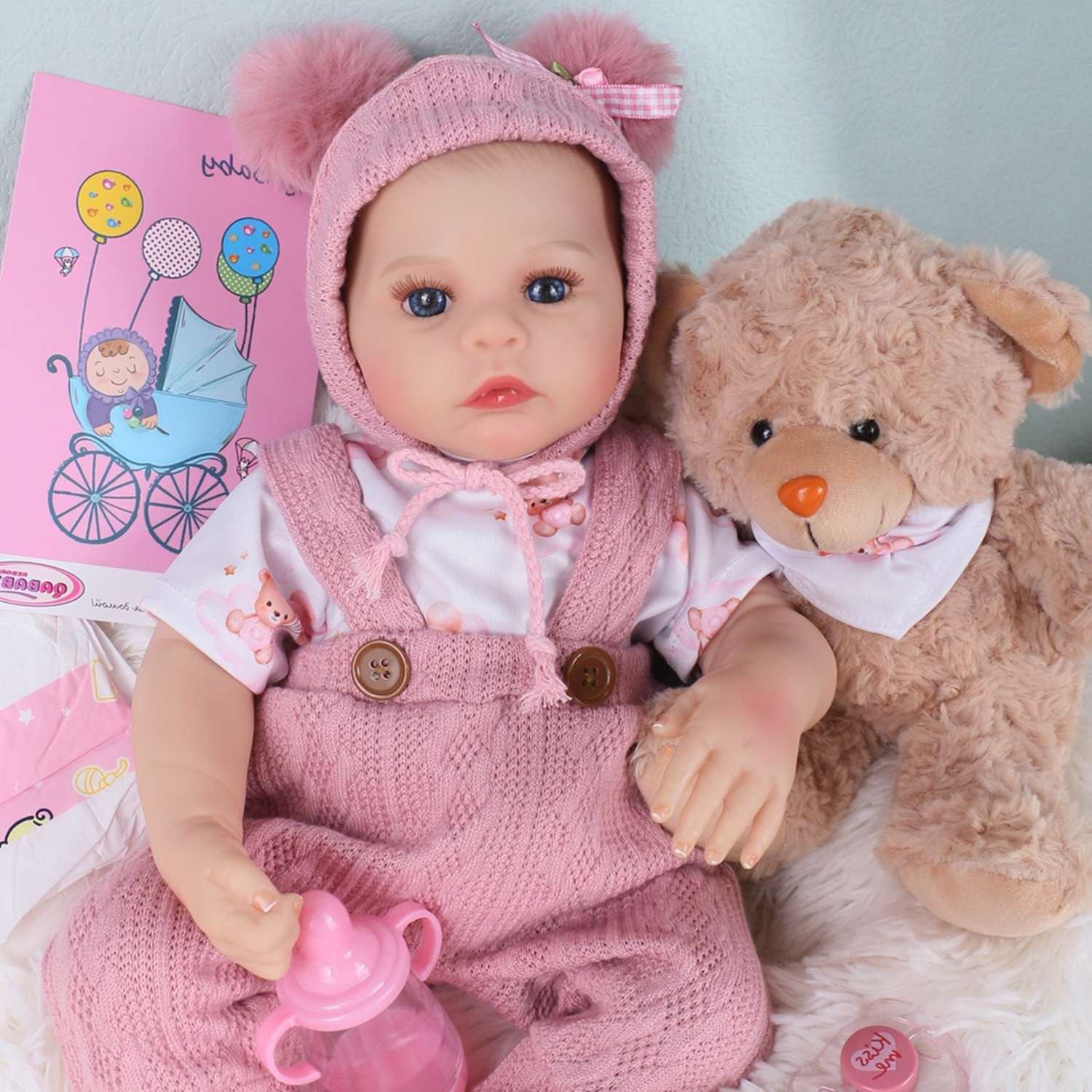 Кукла Реборн QA BABY Анна пупс с соской набор игрушки для девочки 45 см 42003 - фото 1