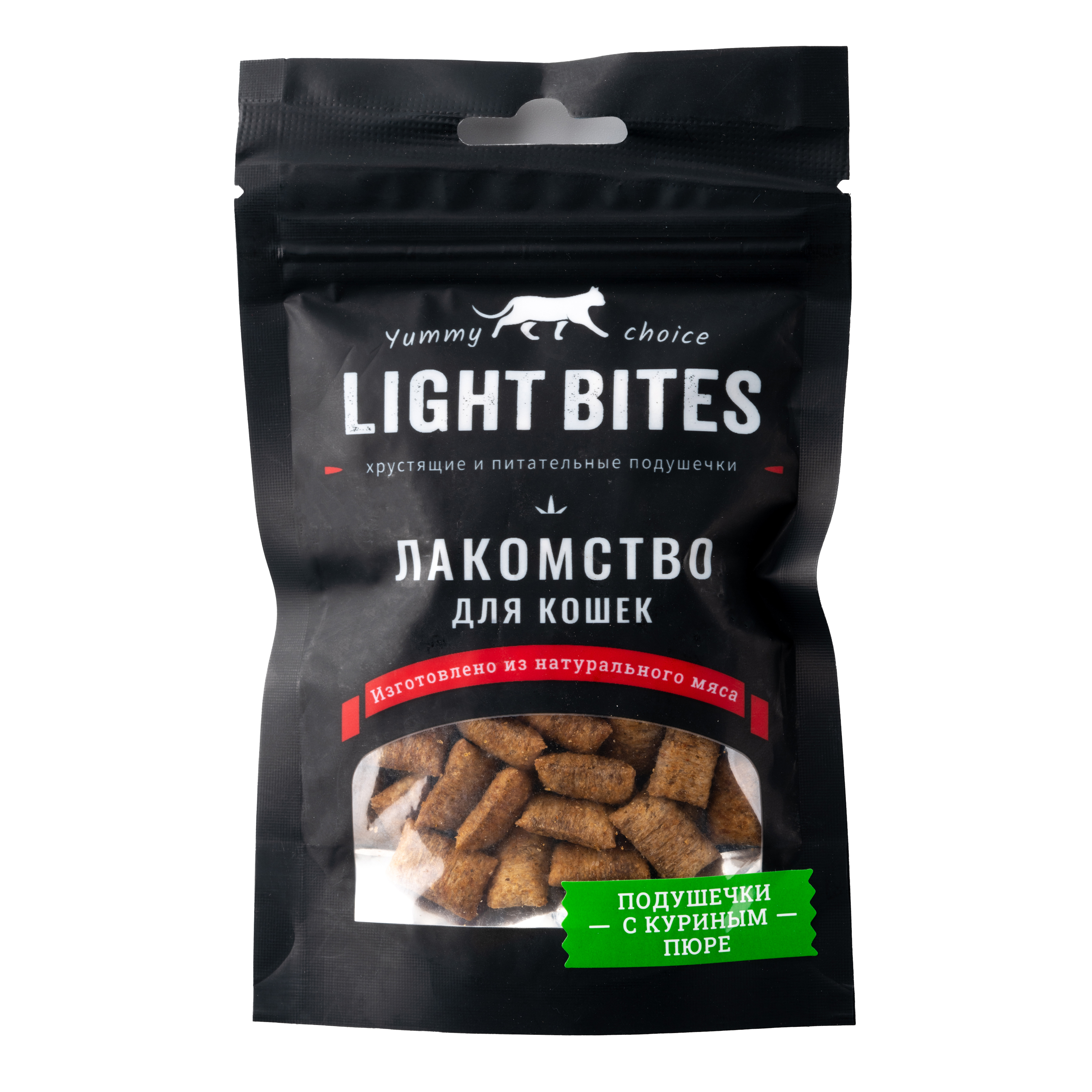 Лакомства для кошек Light Bites 45г Подушечки с куриным пюре LB025 - фото 1