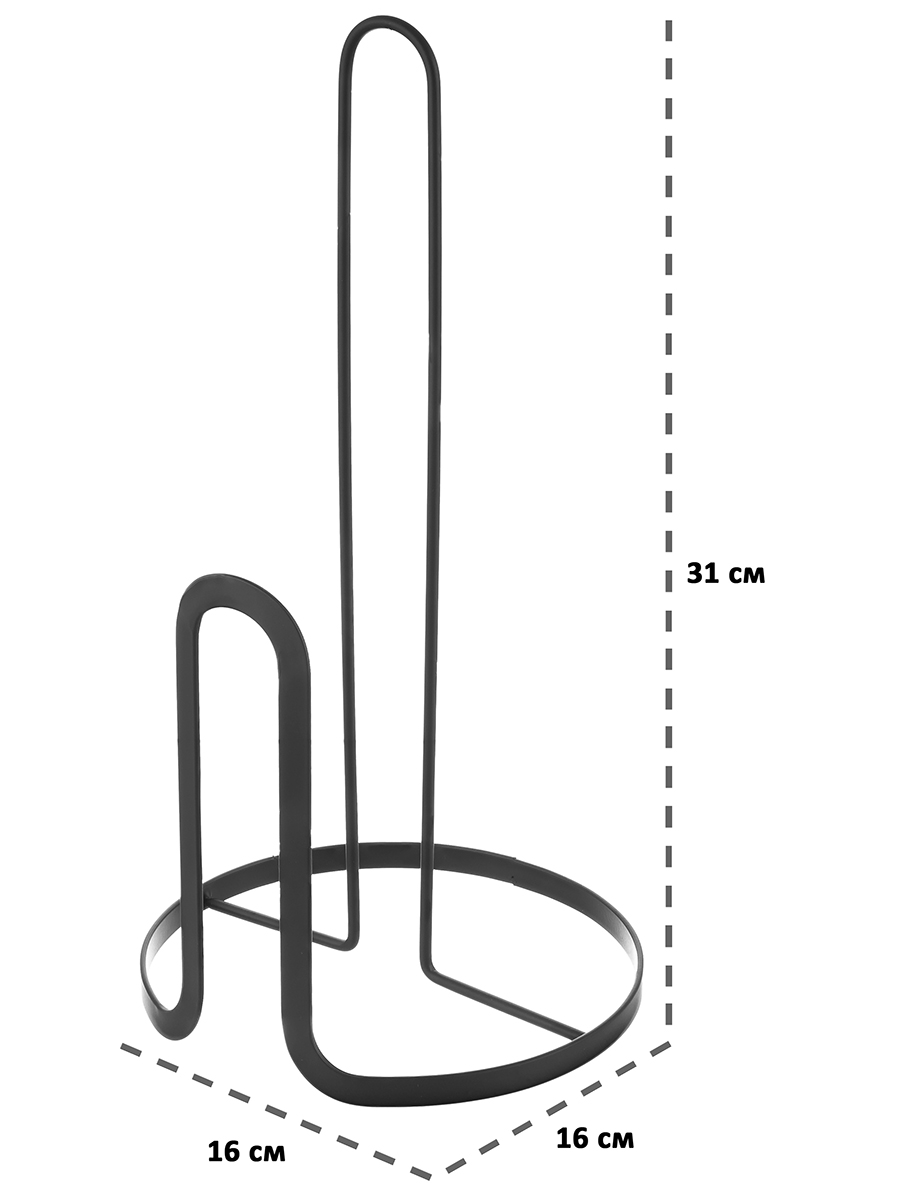 Держатель El Casa для бумажного полотенца 16х16х31 см черный. с порошковым покрытием - фото 2