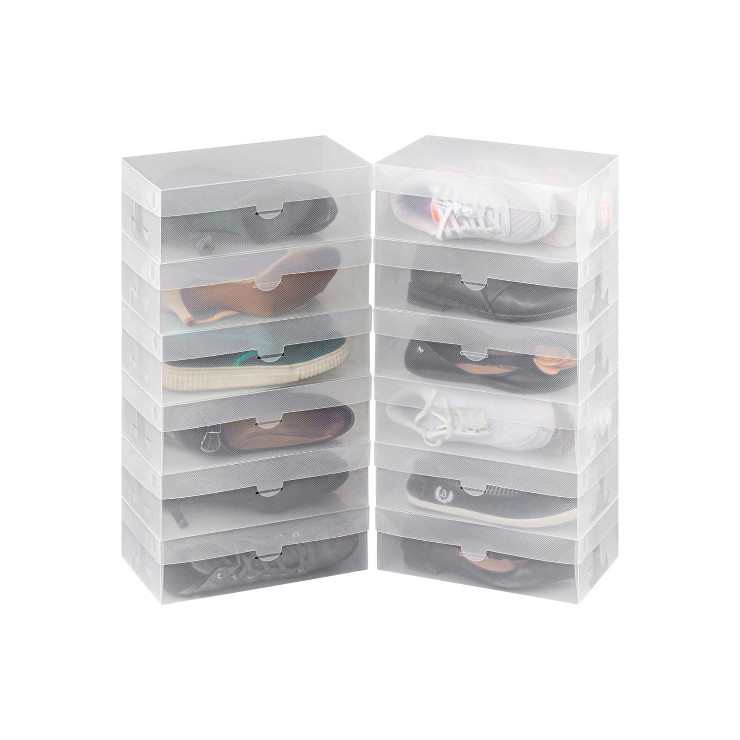 Набор коробок для хранения El Casa складных для женской обуви 30х18х10 см 12шт. Прозрачные с ручкой - фото 6