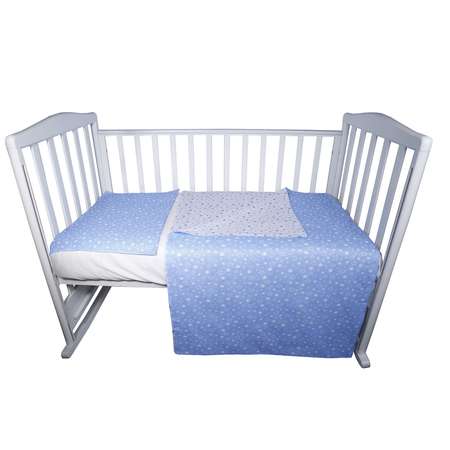 Комплект постельного белья Babyton Звезды ясли 2 предмета Голубой-Серый