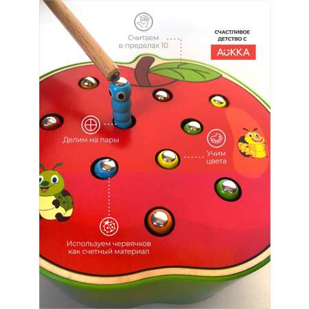 Сортер Магнитная рыбалка AUKKA Развивающая игра для малышей из дерева