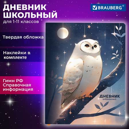 Дневник школьный Brauberg 1-11 класс сова