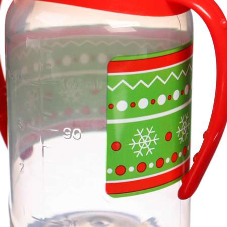 Бутылочка для кормления Sima-Land «Новогодние Снежинки» 150 мл цилиндр подарочная упаковка с ручками