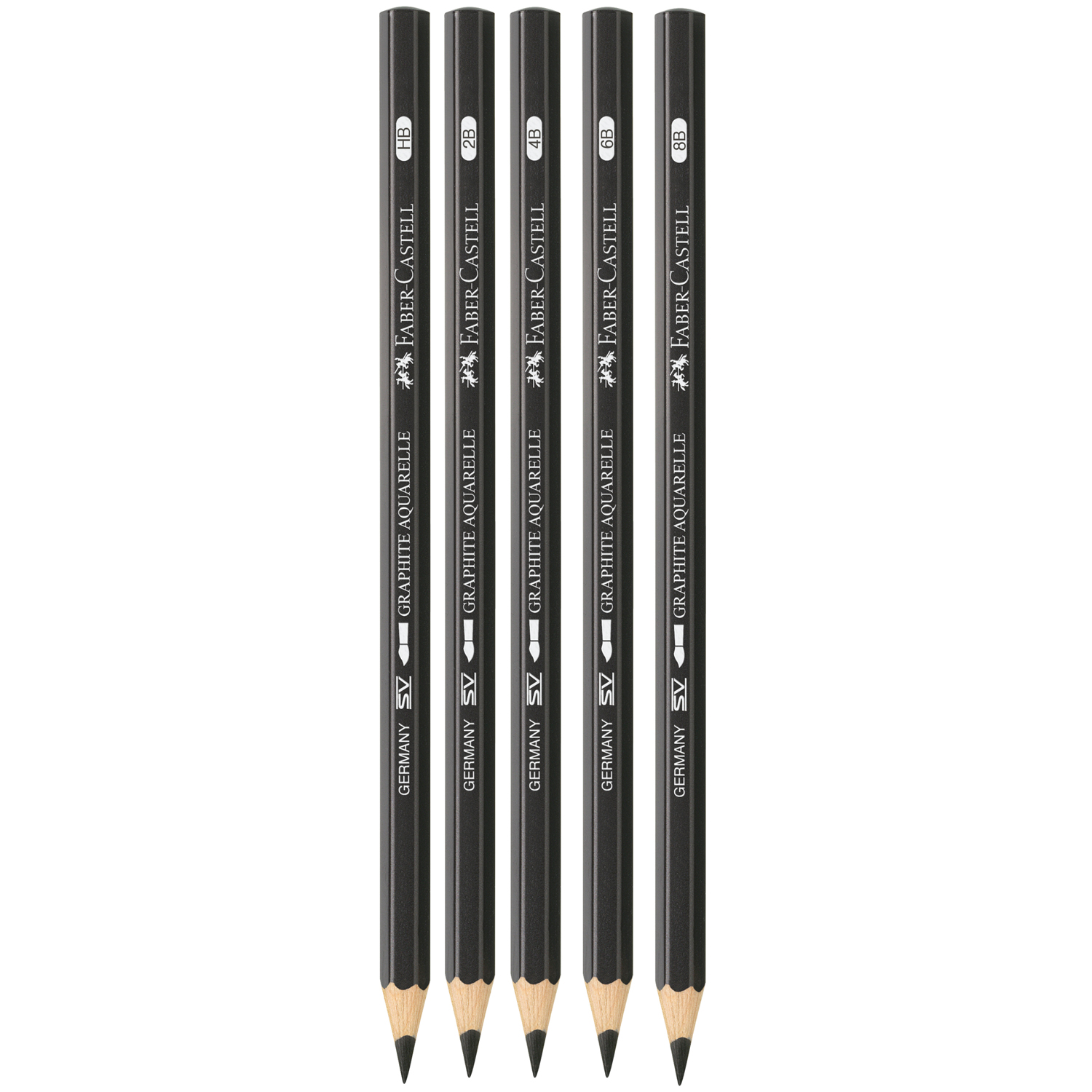 Набор карандашей FABER CASTELL Graphite Aquarelle 5шт HB-8B - фото 2