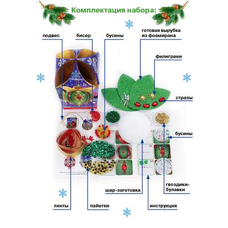 Набор Волшебная мастерская новогодний шар из пайеток