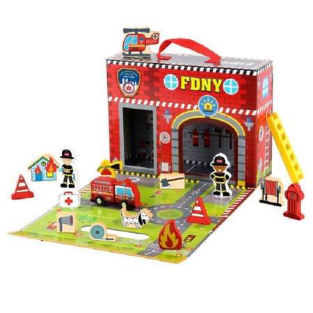 Игровой набор Tooky Toy Чемоданчик Пожарная станция TY203