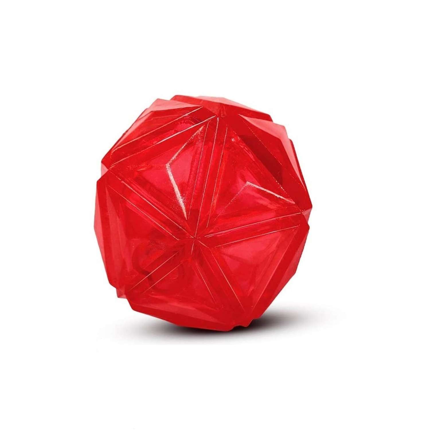 Игрушка для собак ZDK светящийся мяч Алмаз красный с пищалкой ZooWell - фото 1