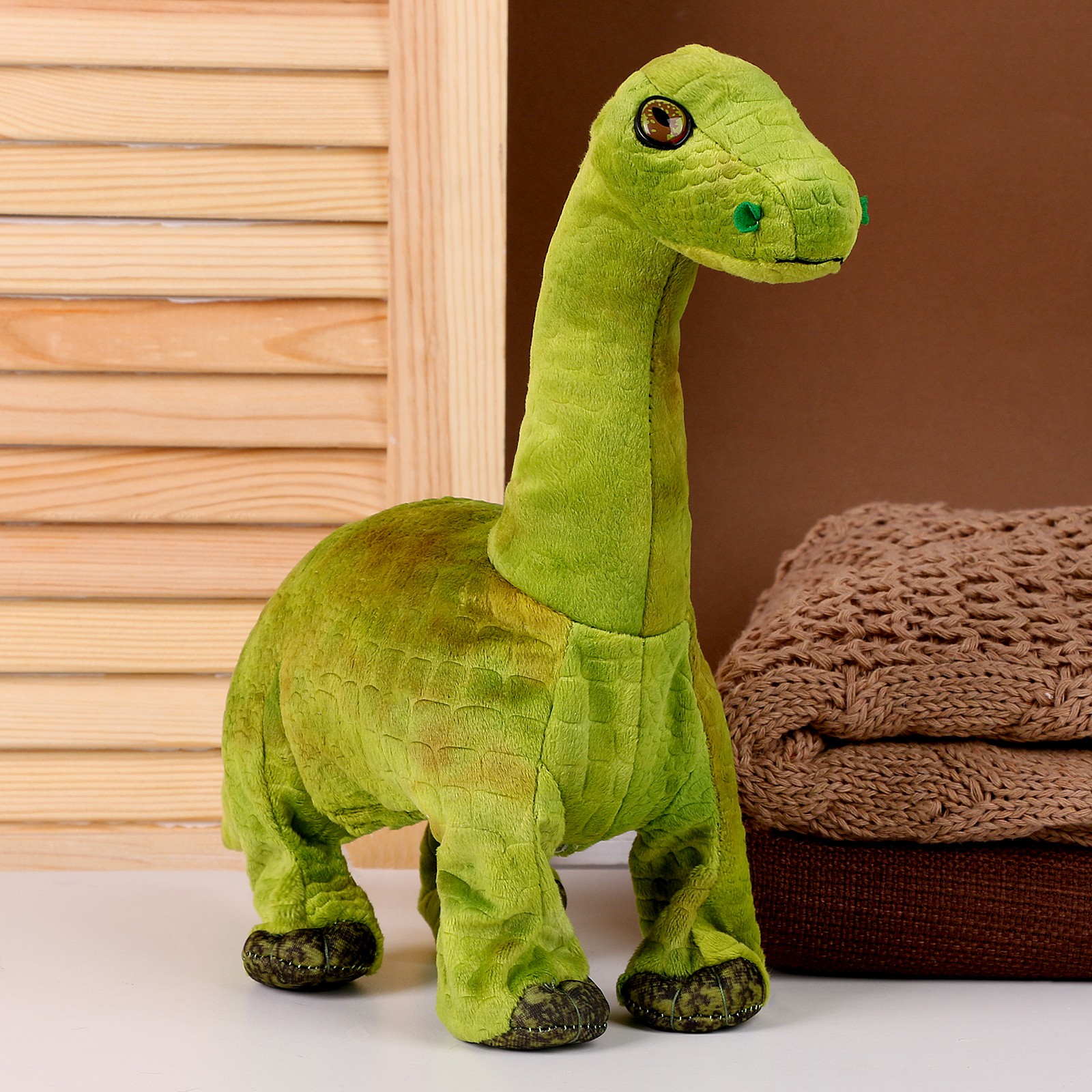 Мягкая музыкальная игрушка Sima-Land «Динозаврик» 31 см цвет зелёный - фото 1