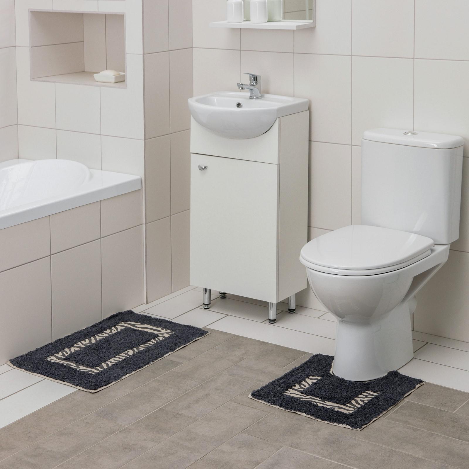 Набор ковриков Доляна для ванны и туалета «Зебра» 2 шт: 40×40 40×60 см 900 г/м2 100% хлопок - фото 3