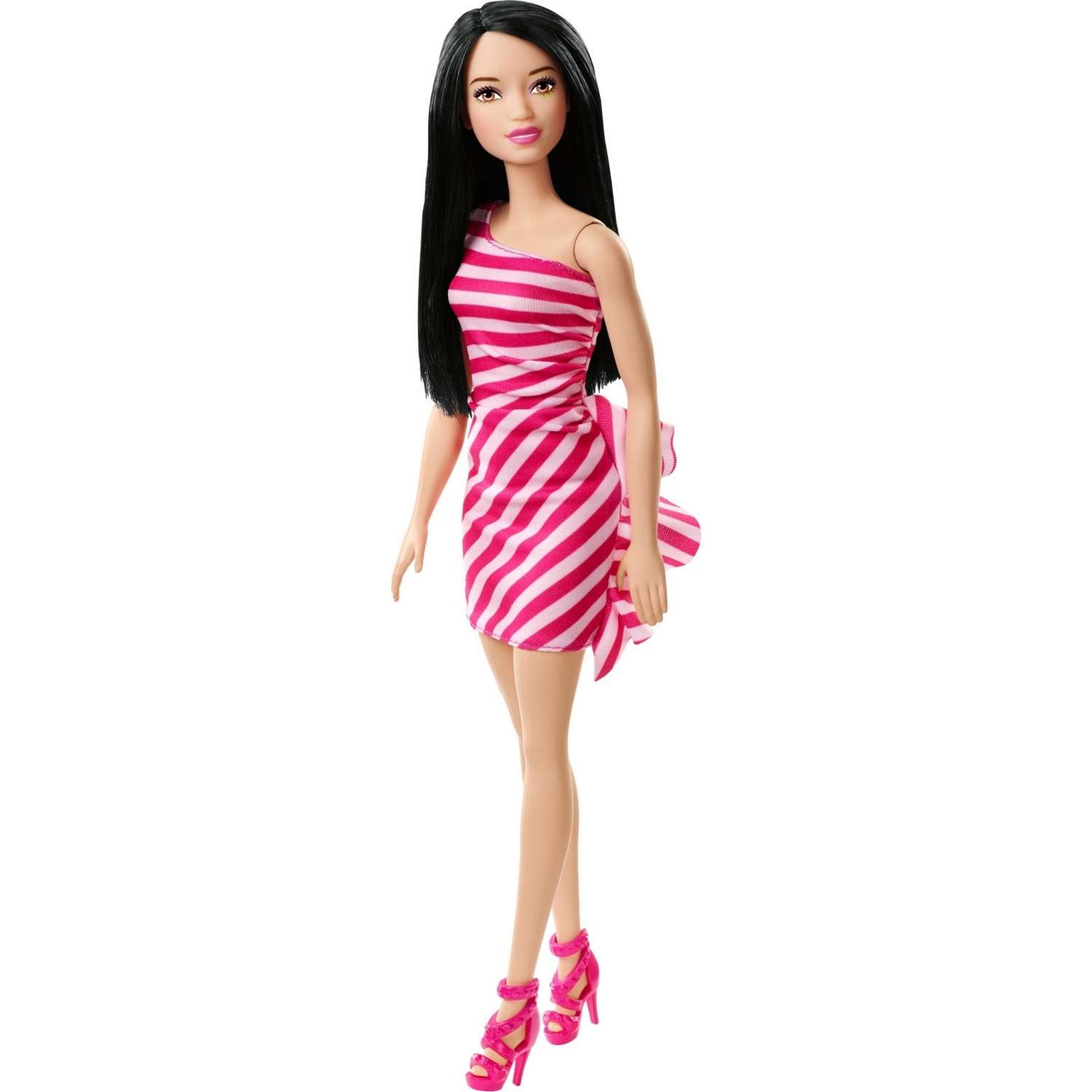 Кукла Barbie Игра с модой в розовом платье в полоску FXL70 T7580 - фото 1