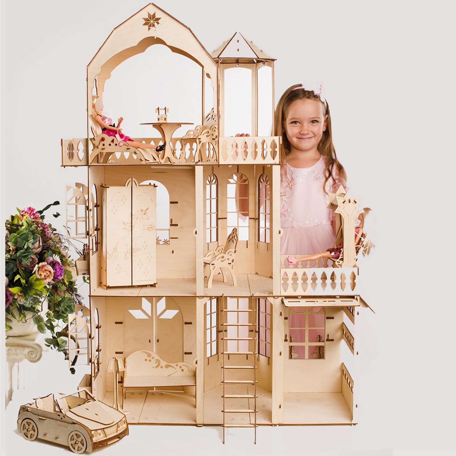 Сборная модель Чудо-Дерево Дом с машинкой для кукол до 30см - фото 8