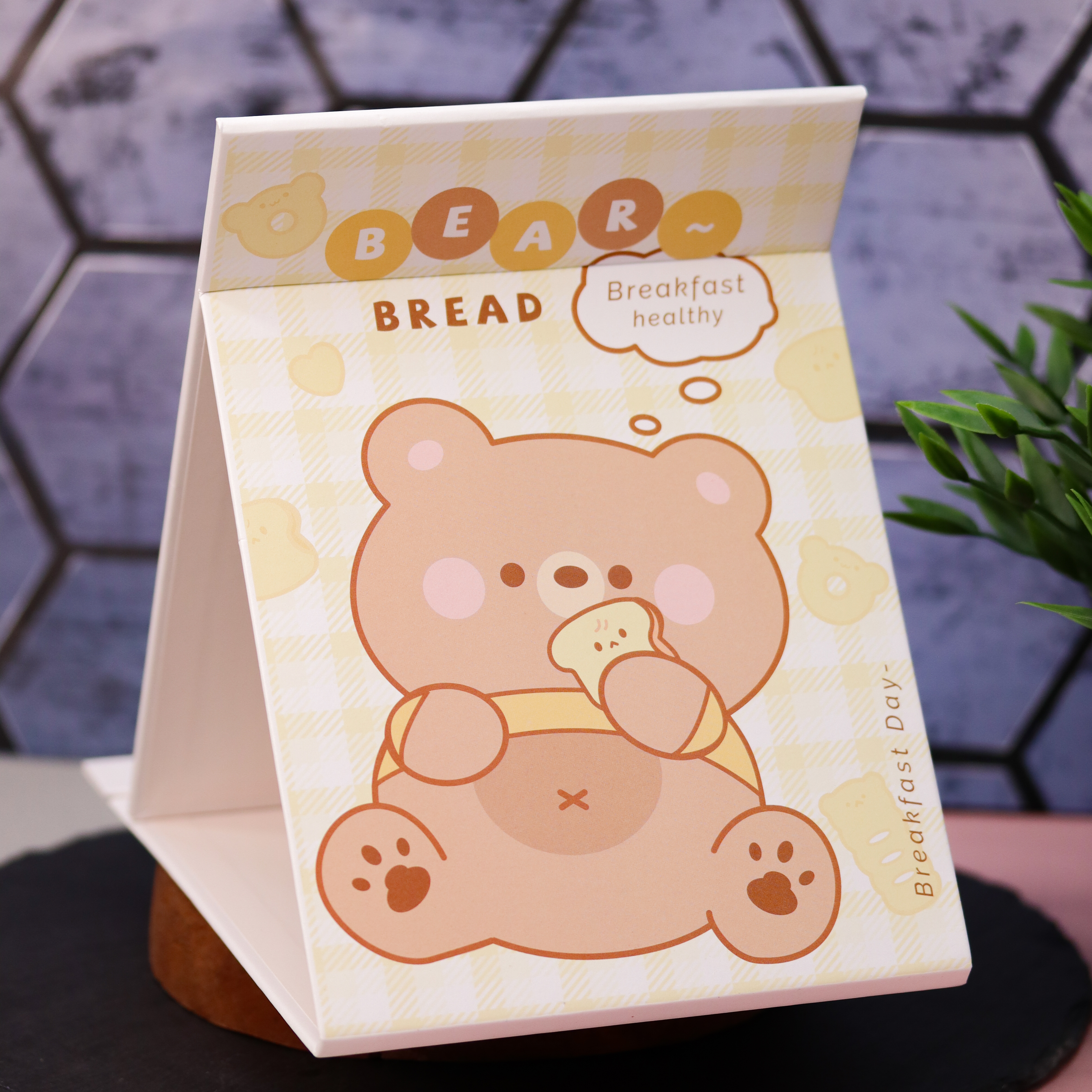 Зеркало настольное для макияжа iLikeGift Bear bread yellow - фото 2