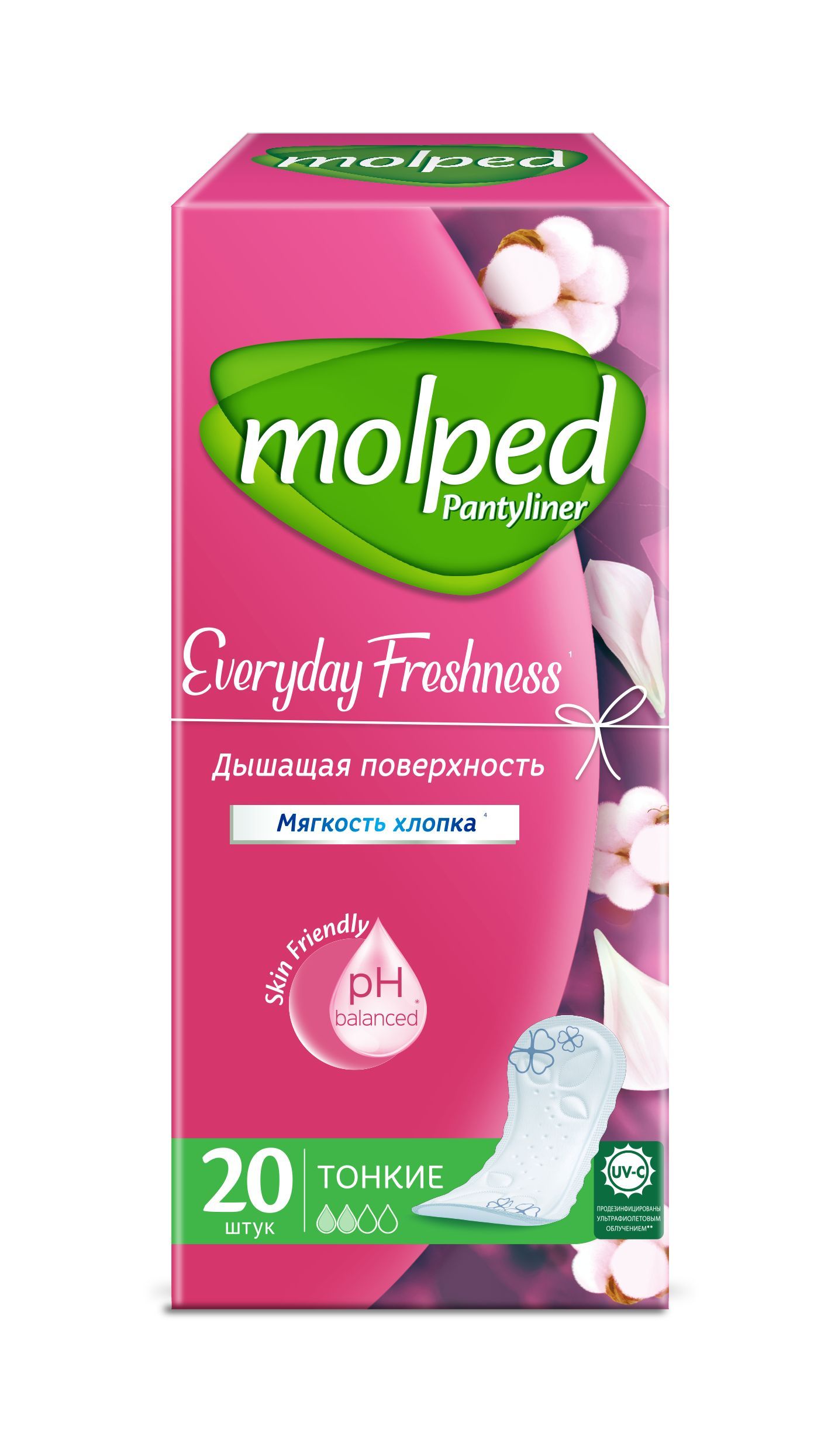 Прокладки Molped Ежедневные женские Everyday Freshness 20 шт купить по цене  175 ₽ в интернет-магазине Детский мир