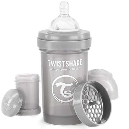 Бутылочка Twistshake Антиколиковая Пастельный серый 180 мл 0 мес+