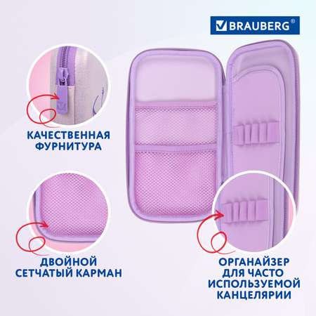 Пенал Brauberg школьный 2 отделения 23х12 см