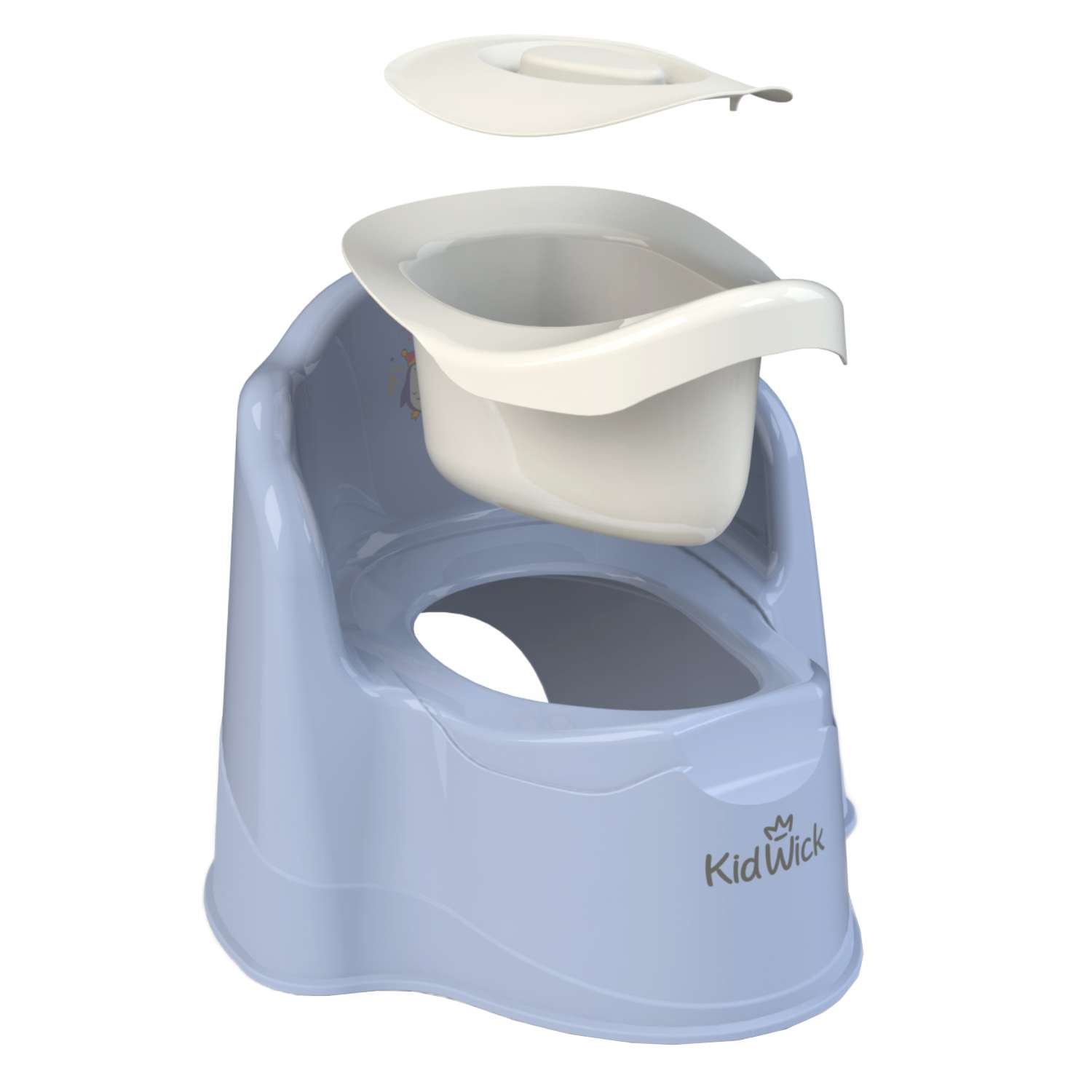 Горшок туалетный KidWick Трон с крышкой Фиолетовый-Белый - фото 2