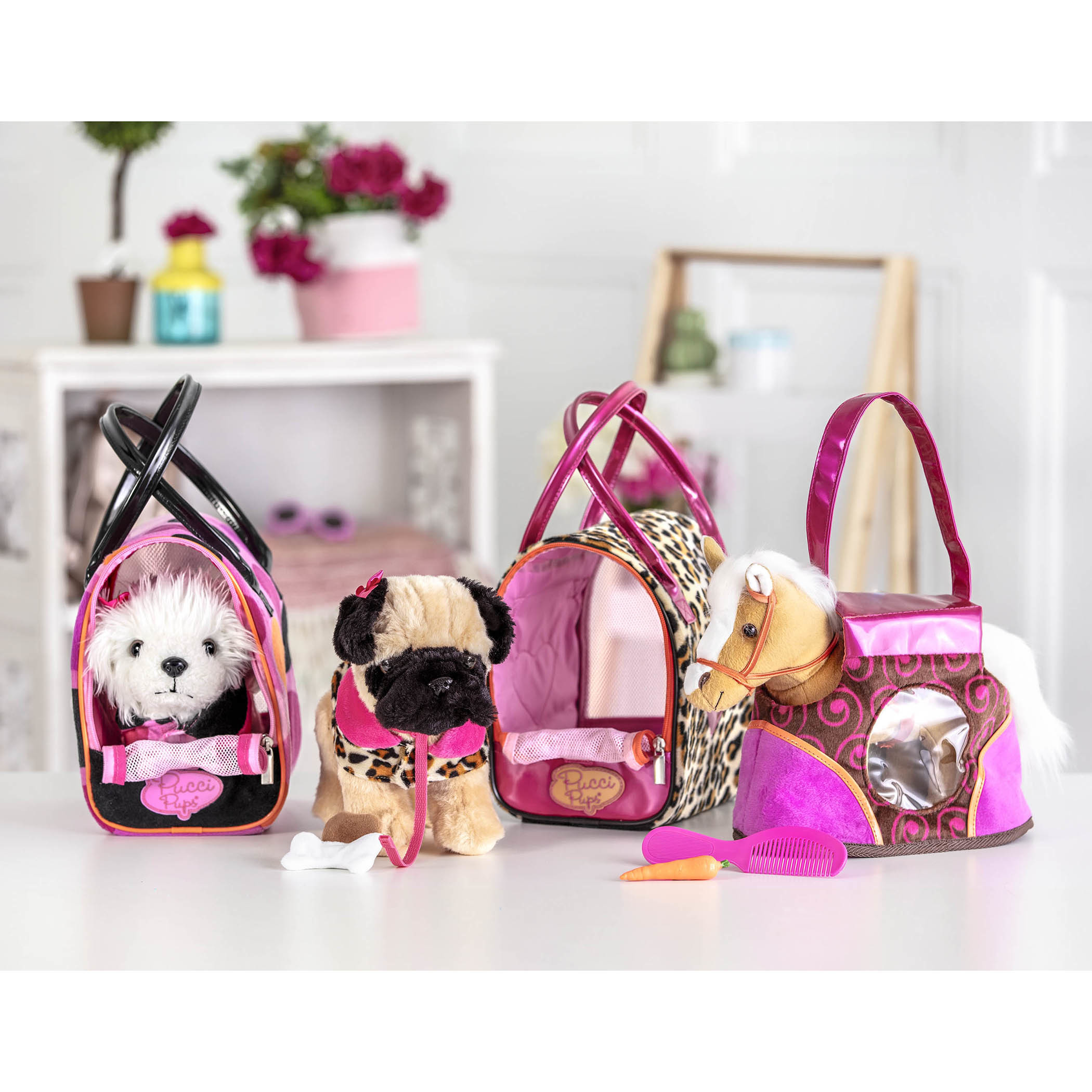 Игрушка мягкая Pucci Pups Сумка в горошек с белой собачкой ST8356Z - фото 3